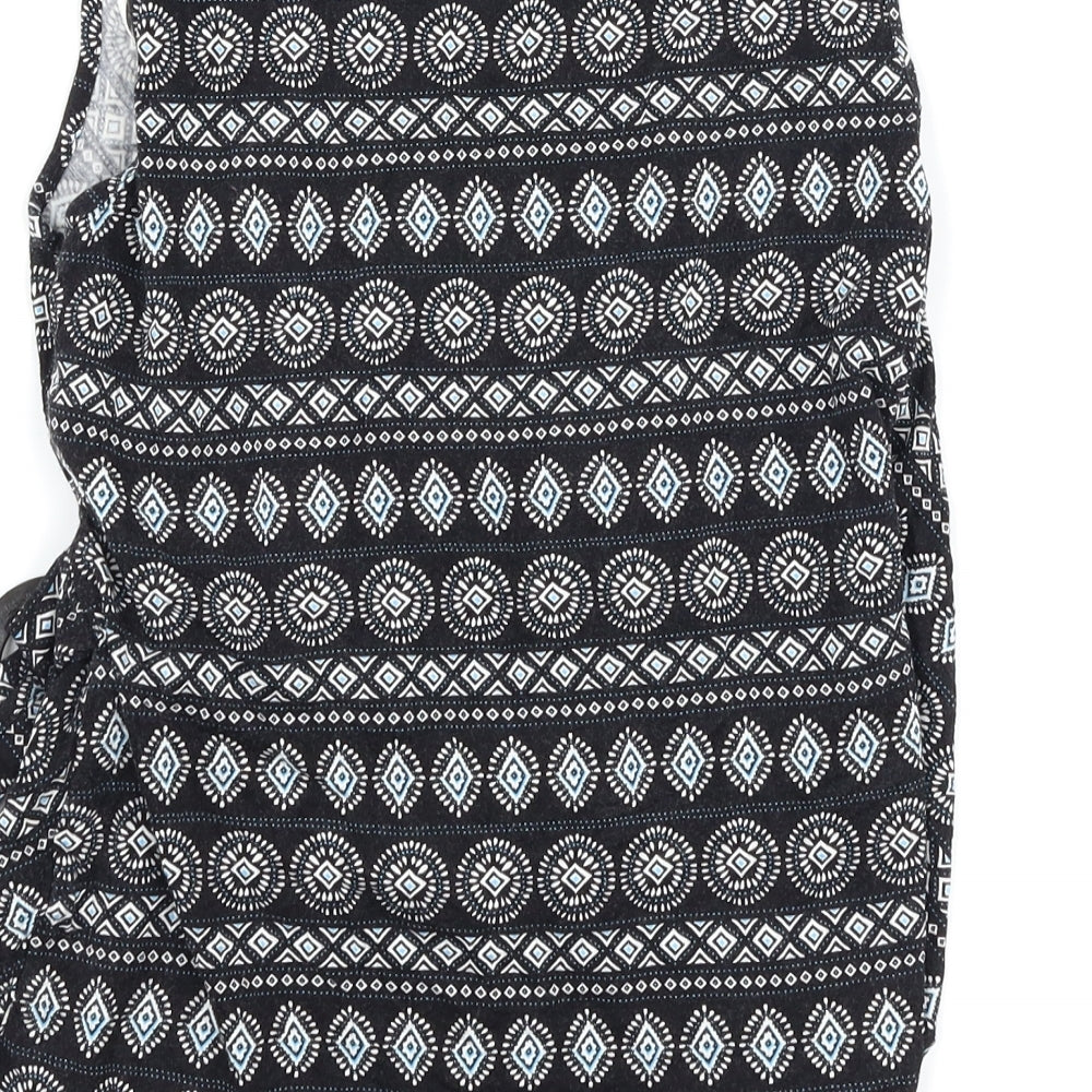 Dorothy Perkins Womens Black Geometric Wrap Tank Size 12