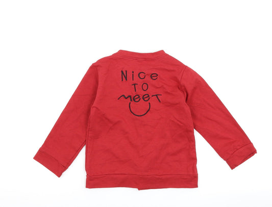 Preworn Boys Red Jacket Size XL - slogan