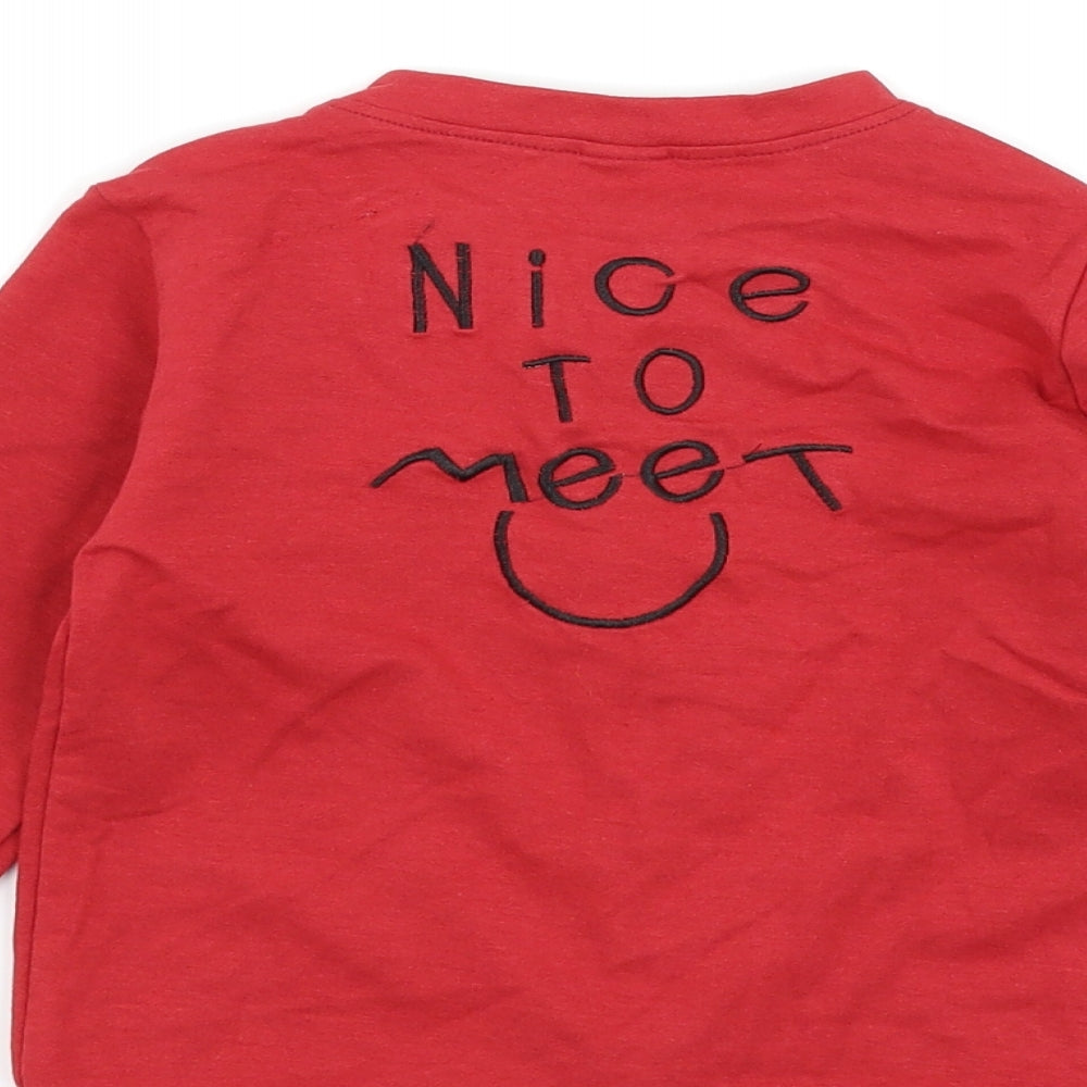 Preworn Boys Red Jacket Size XL - slogan