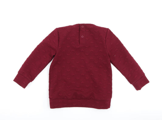 Nutmeg Girls Purple Pullover Sweatshirt Size 2-3 Years - Love heart print
