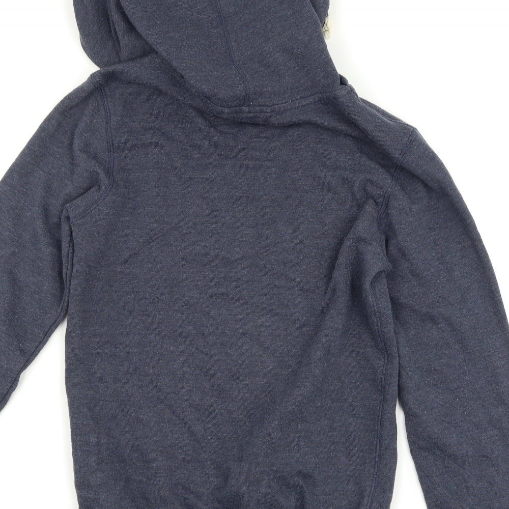 Brand and care label for Cedarwood State men’s blue pullover hoodie, size XS, - new york