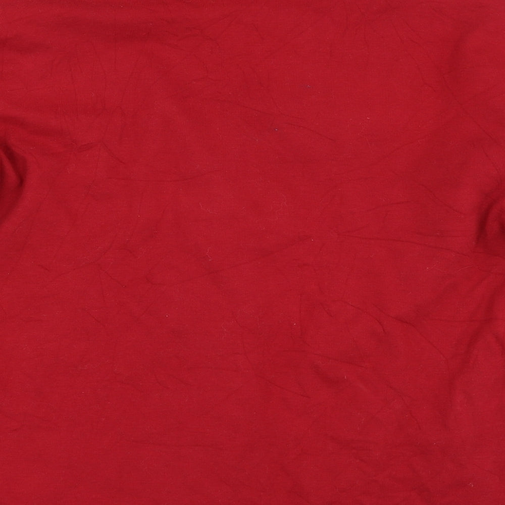 Brand and care label for Classics women’s red pullover sweatshirt, size UK 20