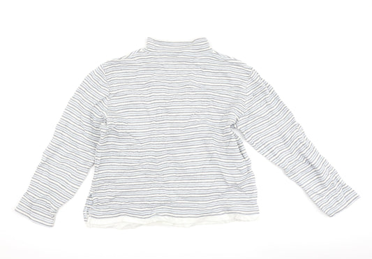 Bonmarché Womens Blue Striped Henley Sweatshirt Size M