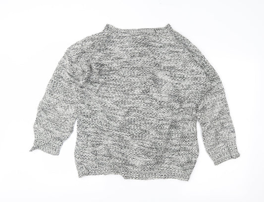 lowrys farm Womens White Herringbone Pullover Jumper Size M