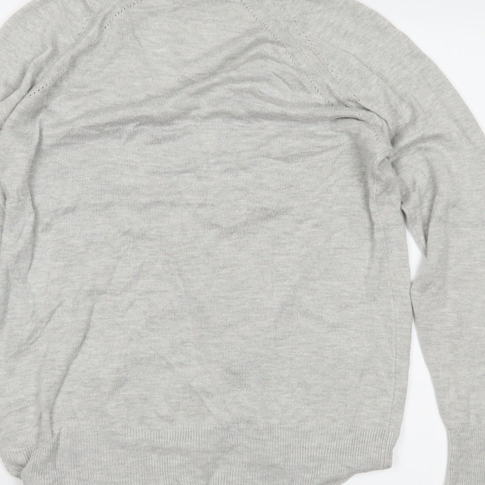M&S Womens Grey Cardigan Jumper Size 10