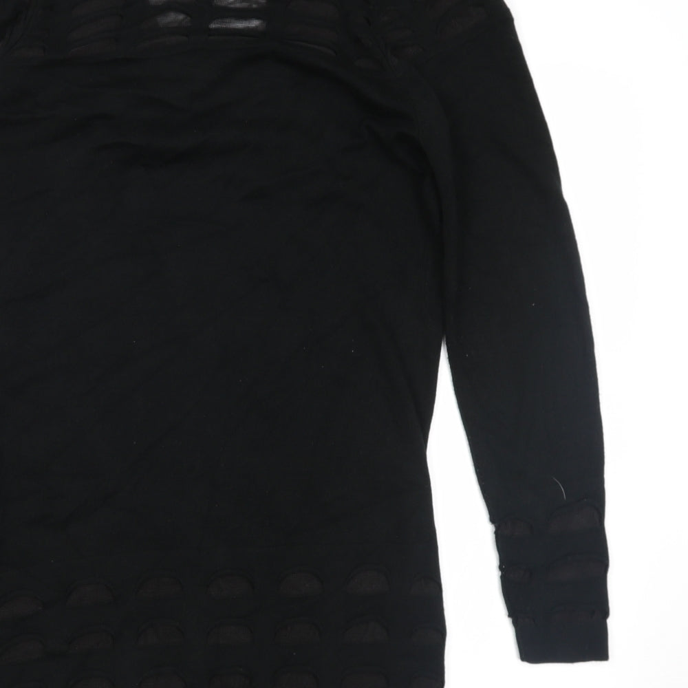 M&S Womens Black Wrap Jumper Size 8