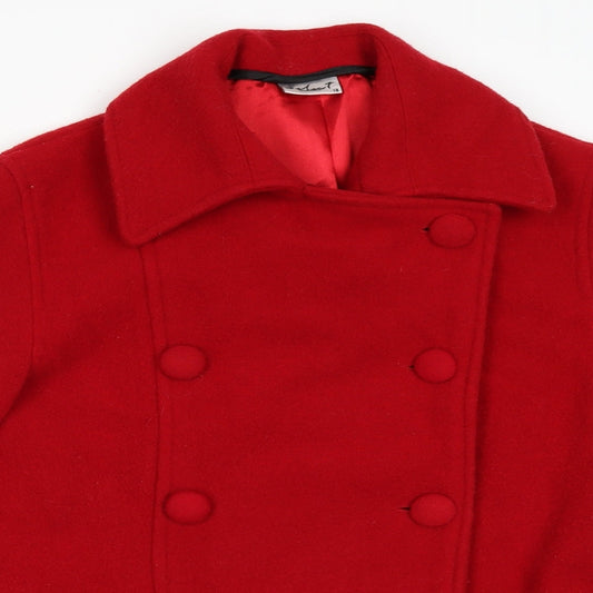 Select Womens Red Pea Coat Coat Size 12