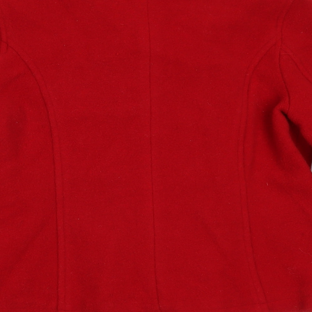Brand and care label for Select women’s red pea coat coat, size UK 12