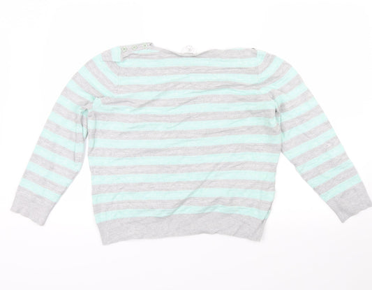CC Womens Blue Striped Pullover Jumper Size XL