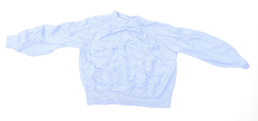 M&S Womens Blue Pullover Jumper Size L - Cropped