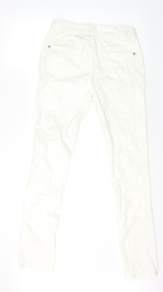 Diamonds &Divas Womens White Denim Skinny Jeans Size 12 L29 in