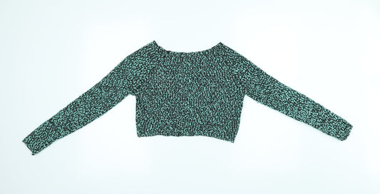 H&M Womens Green Cropped Blouse Size S