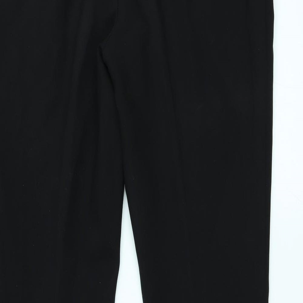 Brand and care label for Atmosphere women’s black trousers, size UK 10, 28-inch leg