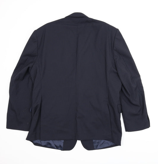 Preworn Mens Blue Striped Jacket Suit Jacket Size 44