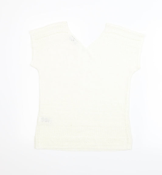 Per Una Womens White Vest Jumper Size 10