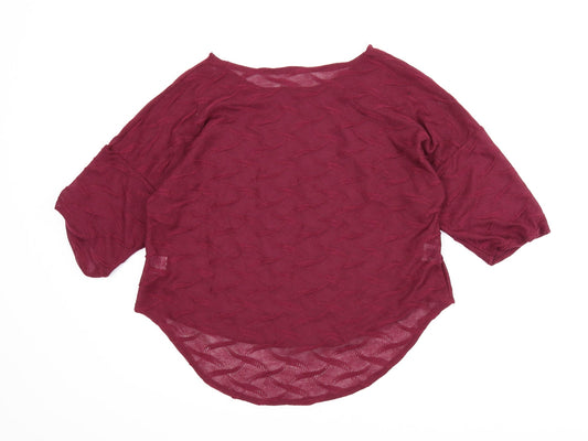 Preworn Womens Purple Basic Blouse Size 12