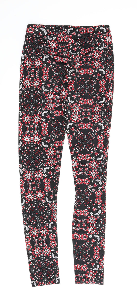 Bethany Mota Womens Black Floral Carrot Leggings Size XS L28 in