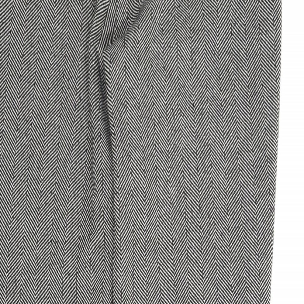 Papaya Womens Grey Striped Trousers Size 14 L30 in