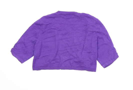 M&Co Girls Purple Cardigan Jumper Size 10 Years - Bolero