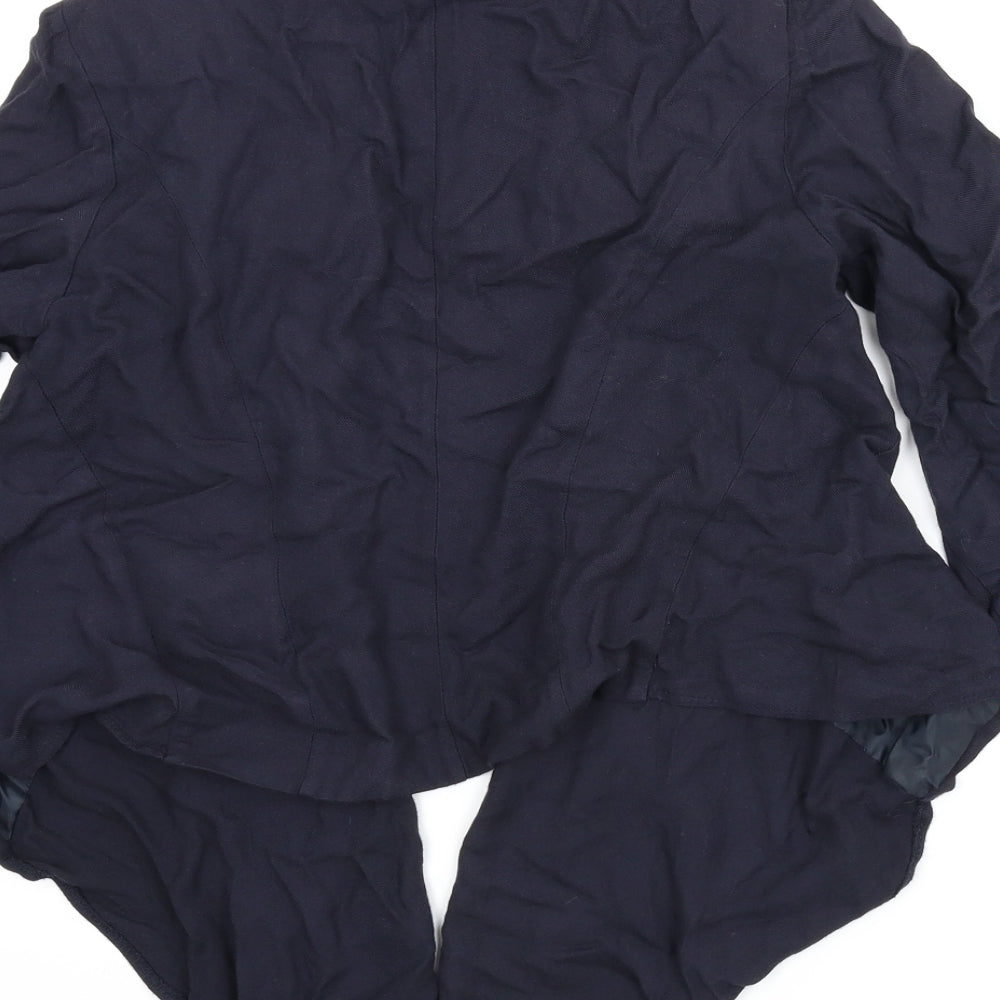 Brand and care label for New Look women’s blue jacket, size UK 12, - draped jacket