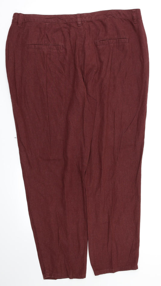 BHS Womens Red Trousers Size 18 L27 in