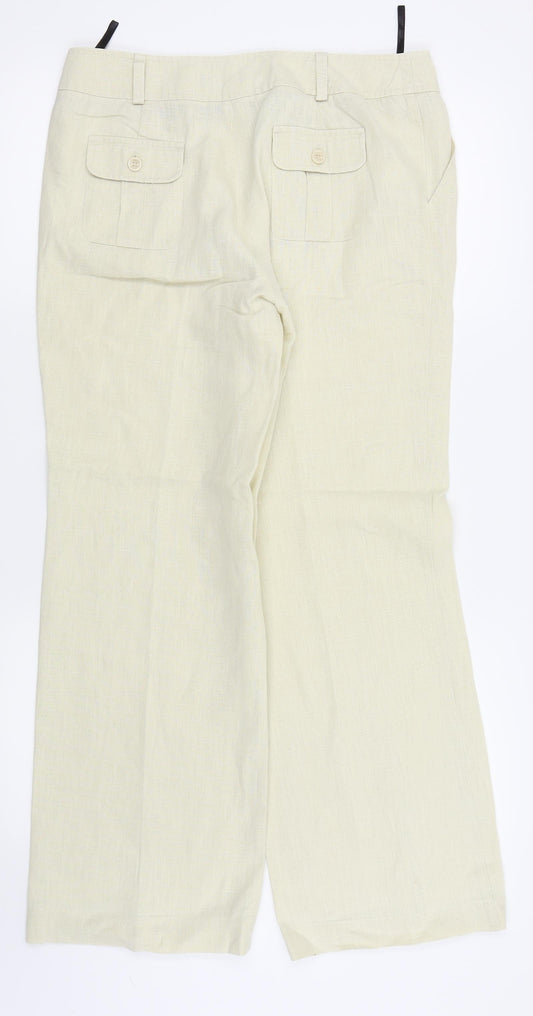 Evie Collection Womens Beige Trousers Size 12 L27 in