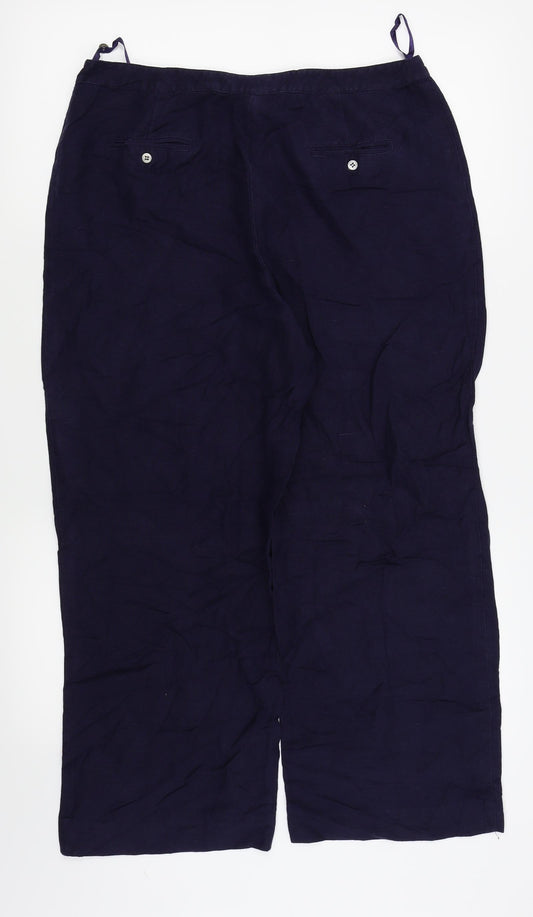 ANNE BROOKES Womens Blue Trousers Size 14 L23 in