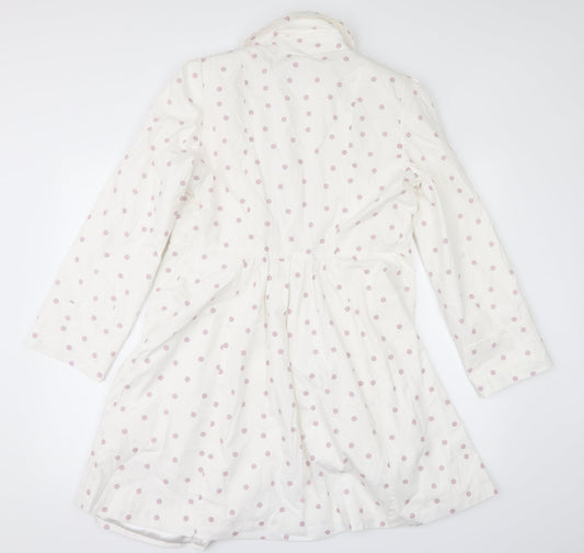 Marks and Spencer Womens White Polka Dot Pea Coat Coat Size 12