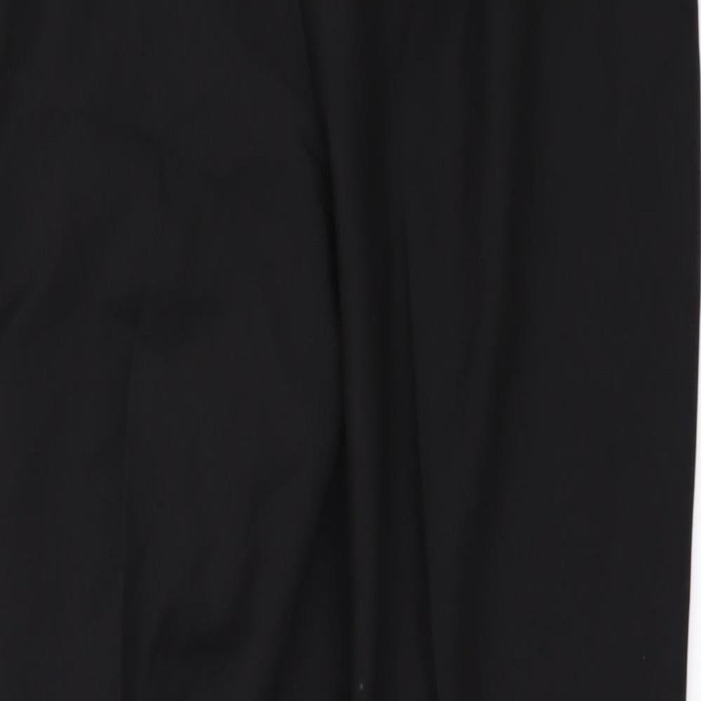 Brand and care label for Preworn women’s black trousers, size UK 10, 25-inch leg