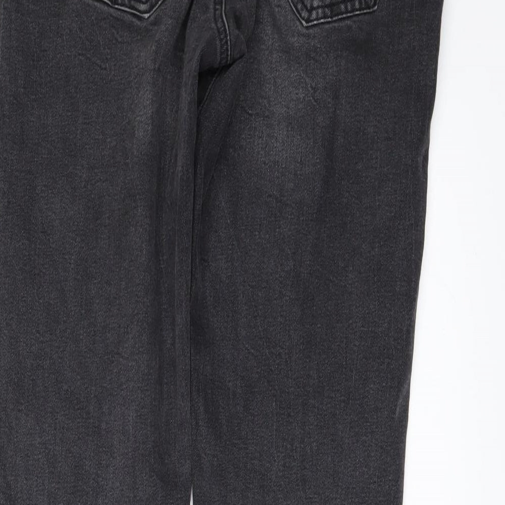 Brand and care label for Denim & Co. women’s black denim skinny jeans, size UK 12, 27-inch leg