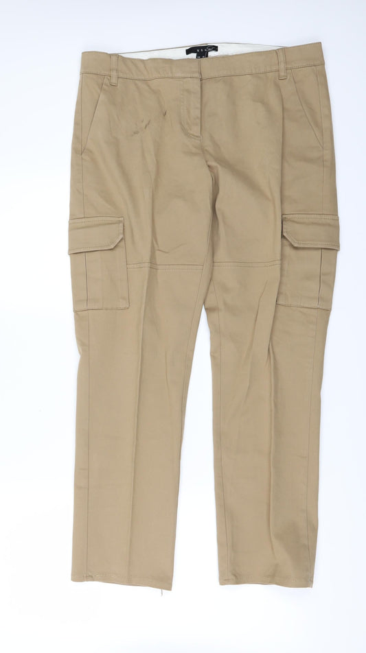 MNG Jeans Mens Beige Denim Straight Jeans Size 36 in L28 in - Side Pockets