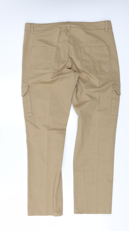 MNG Jeans Mens Beige Denim Straight Jeans Size 36 in L28 in - Side Pockets