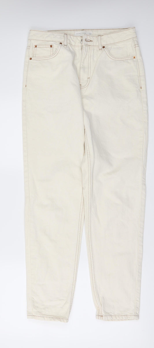 Topshop Mens Beige Denim Straight Jeans Size 28 in L32 in