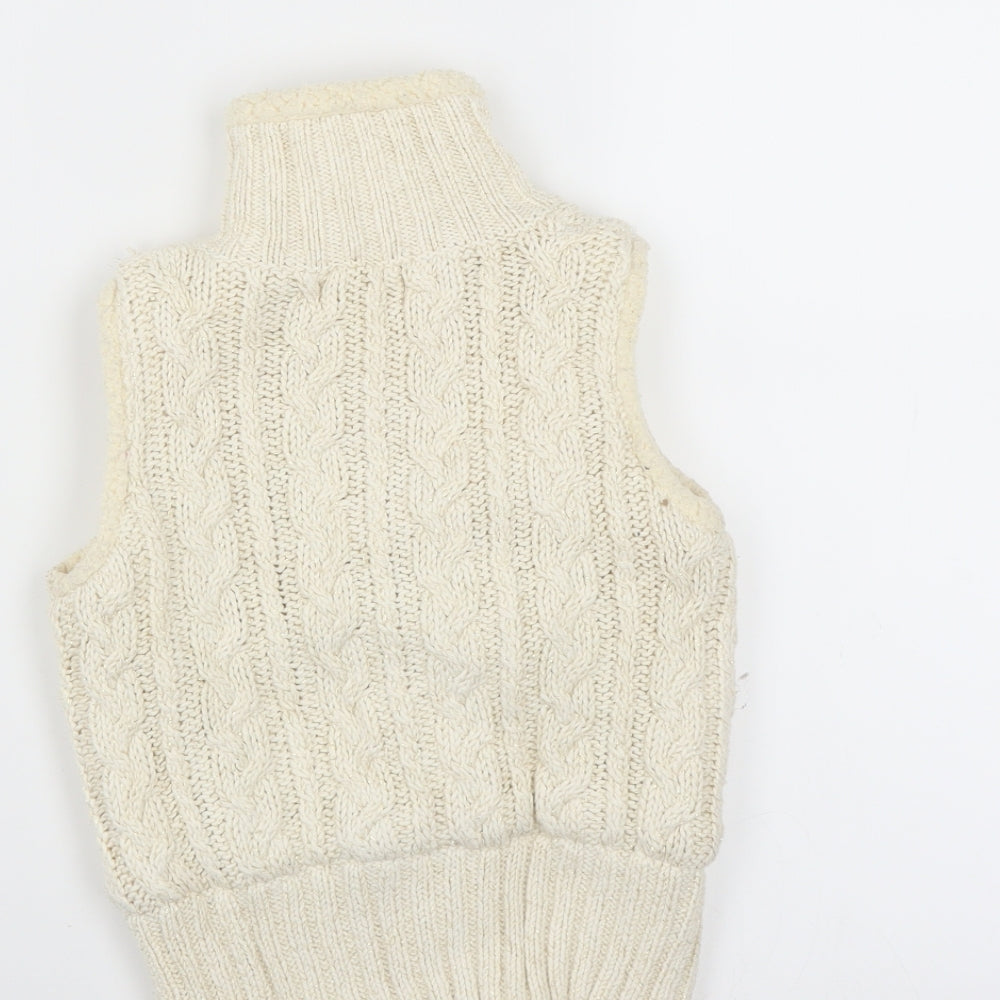 Brand and care label for Jillian's Closet girls’ ivory full zip jumper, size 4, years - bodywarmer