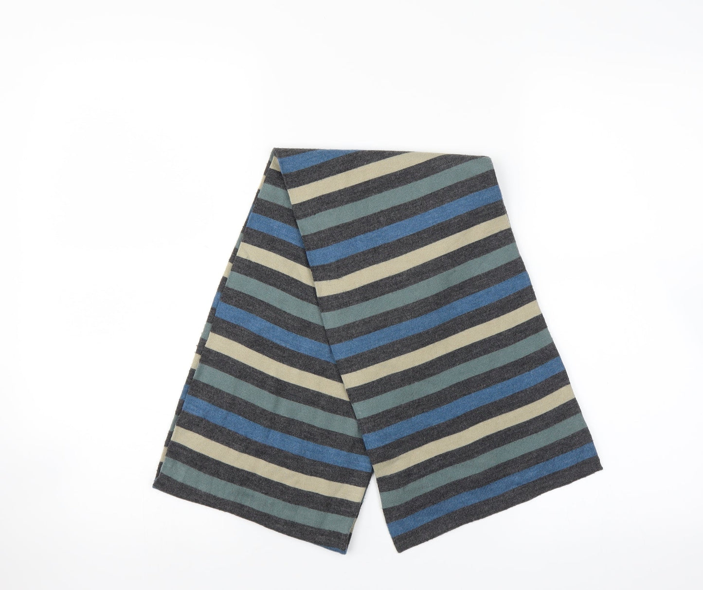 Preworn Unisex Grey Striped Scarf
