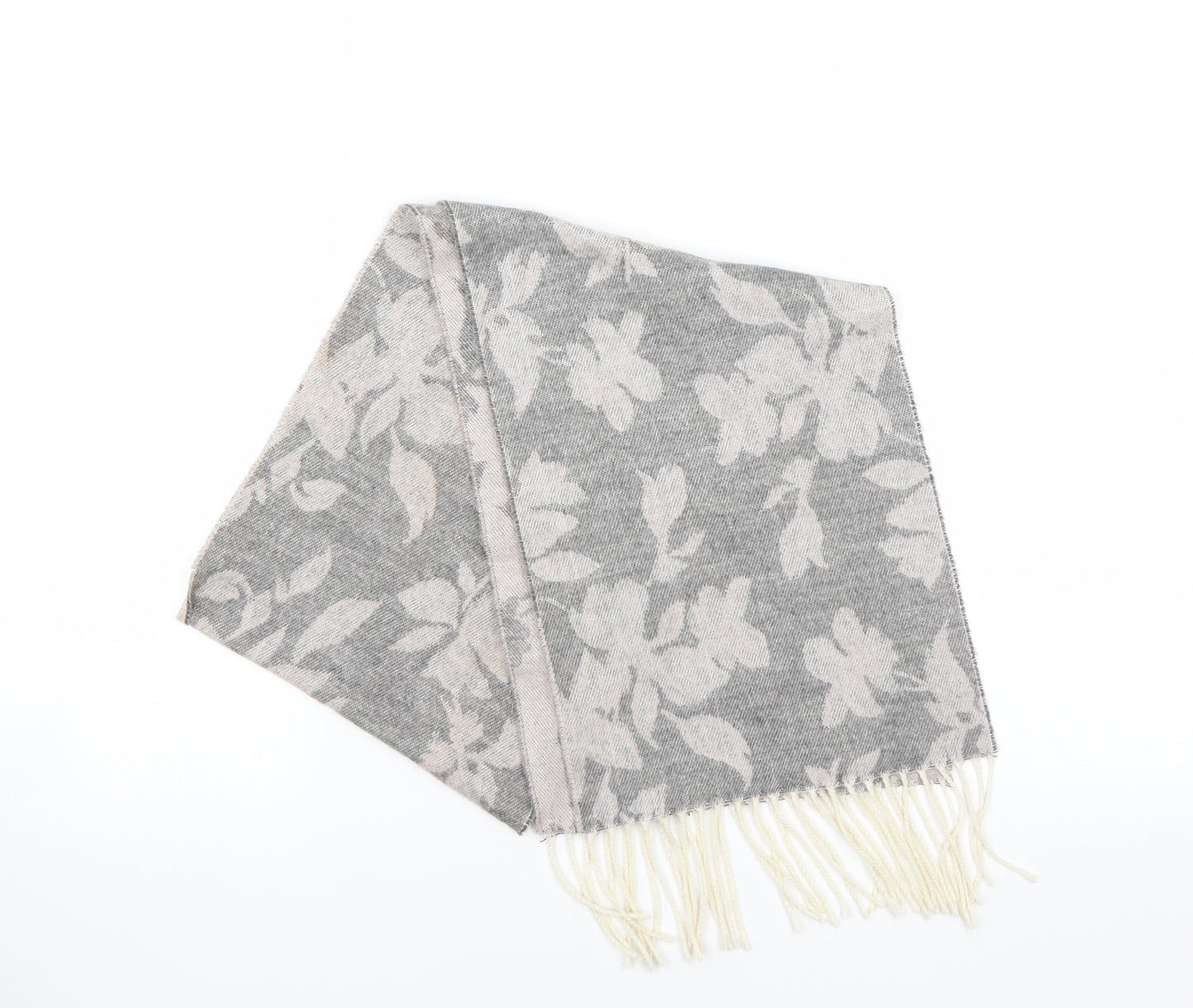 Preworn Womens Grey Floral Scarf