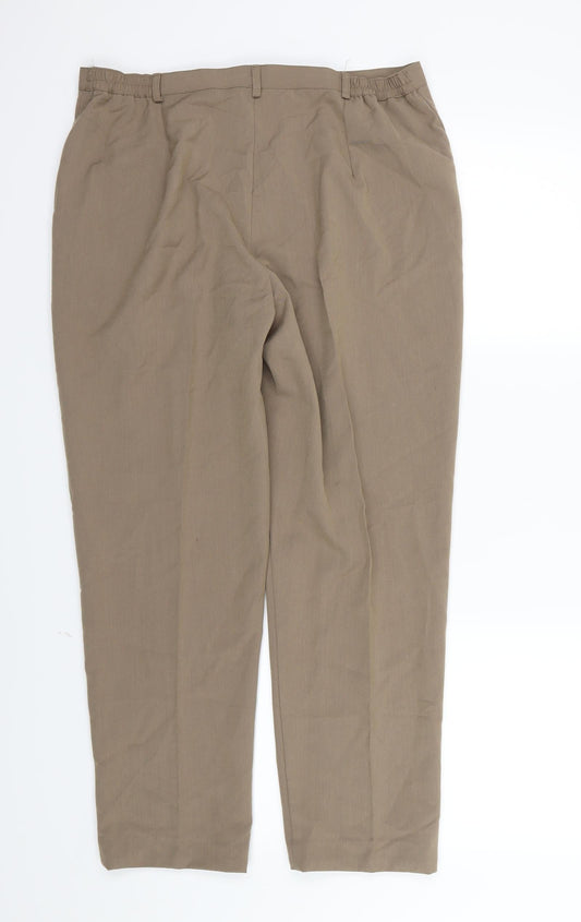 BASSINI Womens Brown Rayon Trousers Size 16 L26 in
