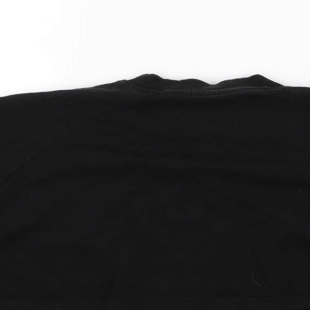 SikSilk Womens Black Jersey Cropped T-Shirt Size 8
