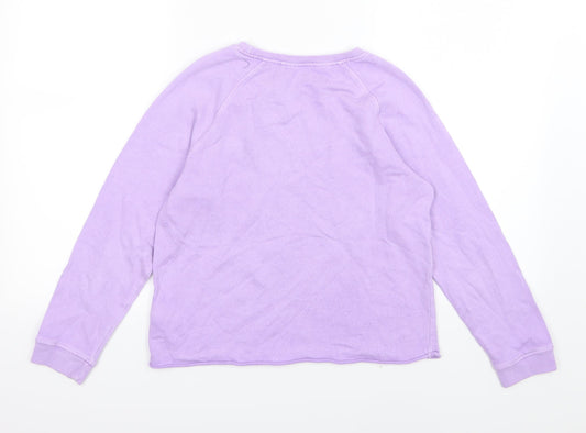 NEXT Girls Purple Jersey Pullover Sweatshirt Size 11 Years - Unicorn