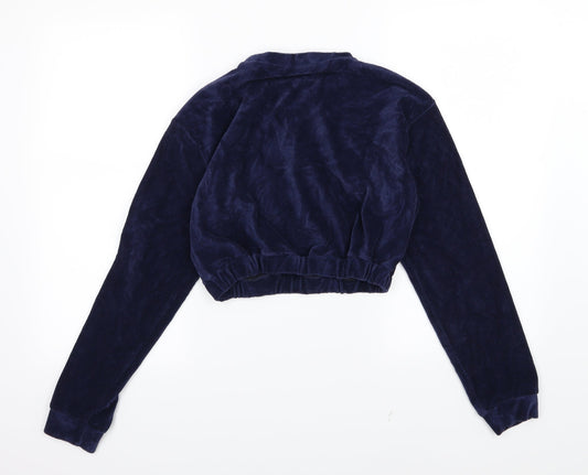 Evra Womens Blue Corduroy Pullover Sweatshirt Size L