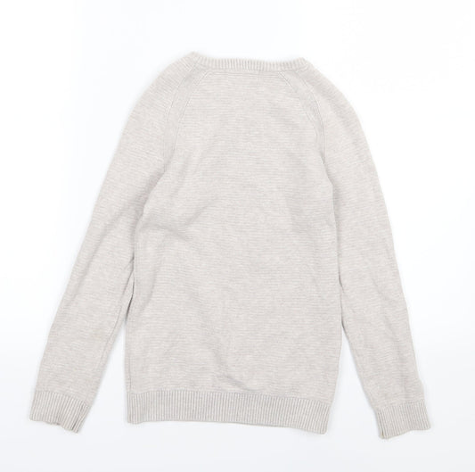H&M Girls Beige Knit Pullover Jumper Size 6-7 Years