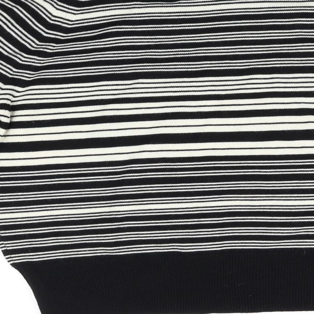 Marks and Spencer Womens Black Striped Pullover Jumper Size 16