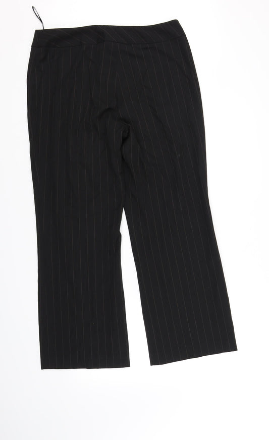 Anne Brooks Womens Black Trousers Size 14 L33 in