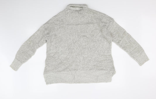 New Look Womens Grey Pullover Jumper Size M