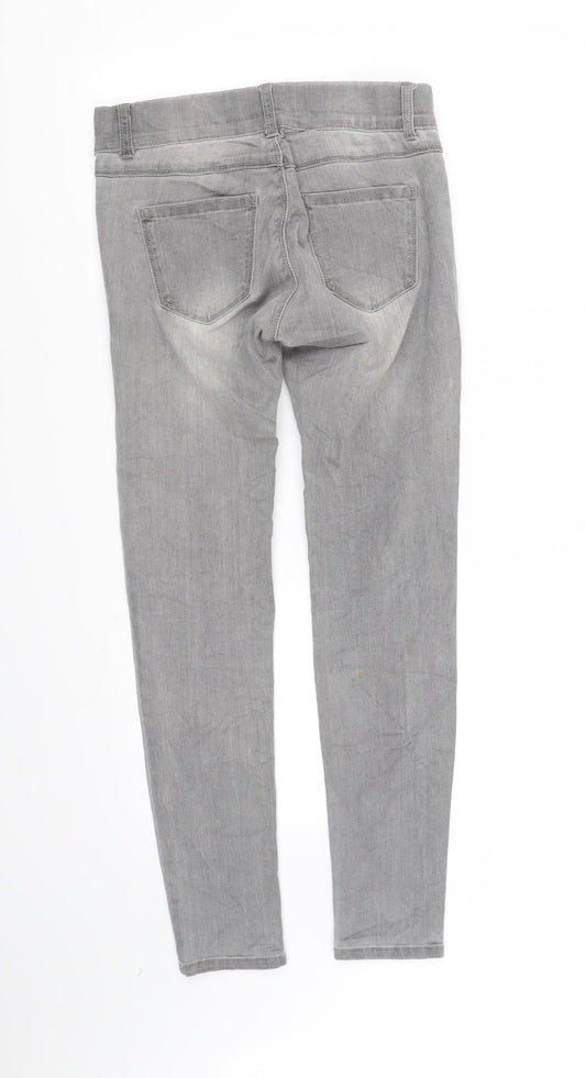 Stradavarius Womens Grey Houndstooth Straight Jeans Size 4 L30 in