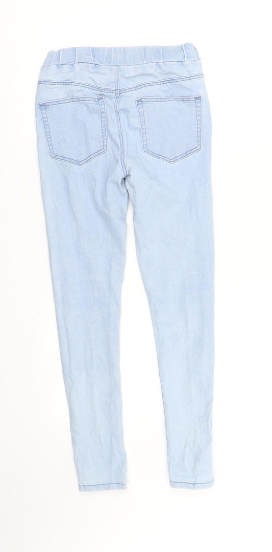 WOW Womens Blue Skinny Jeans Size XS L27 in - Elastic Waist Band