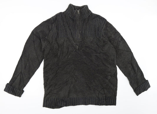 Burton Mens Grey Henley Jumper Size L