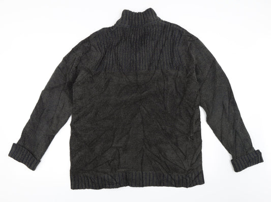 Burton Mens Grey Henley Jumper Size L