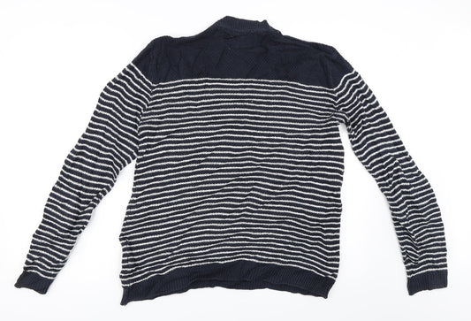 Minimum Womens Blue Striped Pullover Jumper Size M