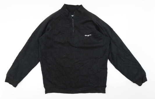 Rogue Mens Black Henley Jumper Size L